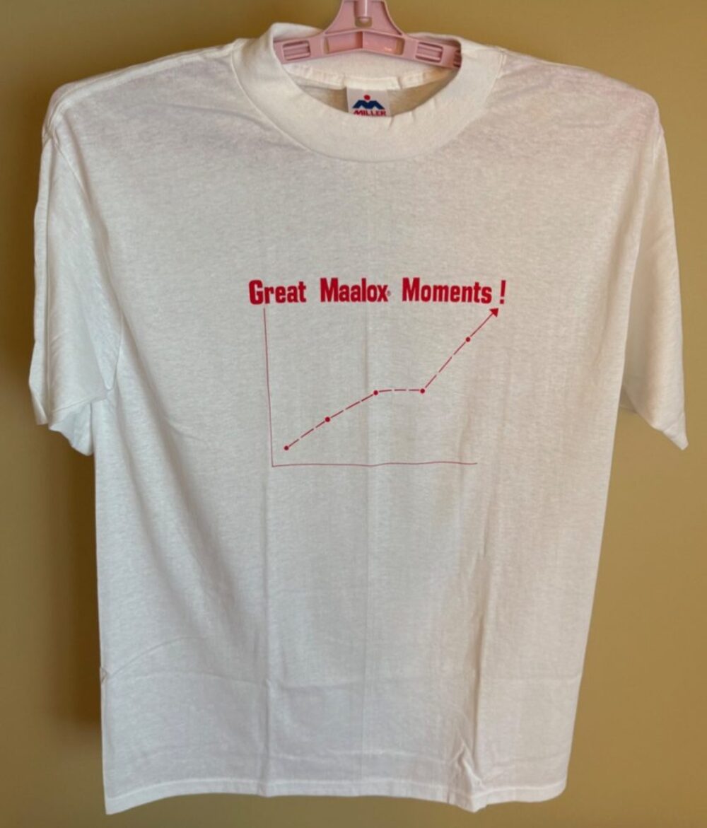 "Great Maalox Moments" T Shirt, Mens XL - Miller/USA - Cotton Blend,  Preowned